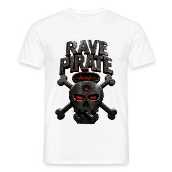 Crâne de Pirate Rave - T-shirt homme - blanc - Devant - AI Model Male 178 dark (178cm)