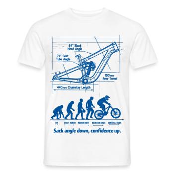 Plan de l’évolution MTB : descente pleine suspension - T-shirt homme - blanc - Devant - AI Model Male 178 dark (178cm)