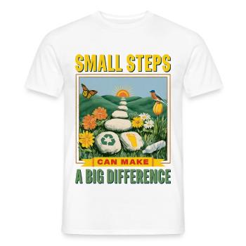 Small steps, big impact - Men's T-Shirt - white - Front - AI Model Male 178 dark (178cm)