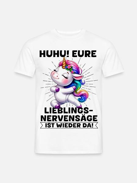 RegenbogenEinhorn Tanz - Männer T-Shirt - Weiß