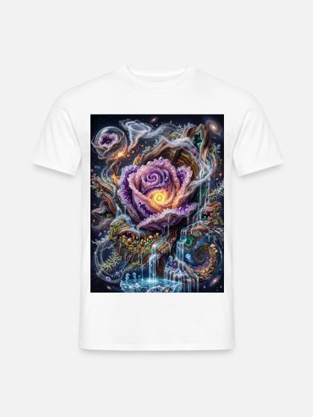 Crystal Rose - Männer T-Shirt - Weiß