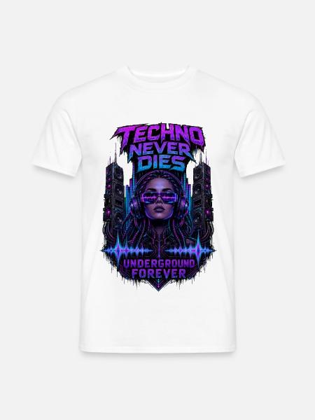 Techno Underground für immer - Männer T-Shirt - Weiß