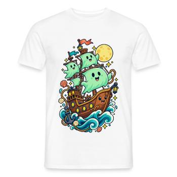 Geisterpiraten auf Mondschiff - Männer T-Shirt - Weiß - Vorne - AI Model Male 178 dark (178cm)