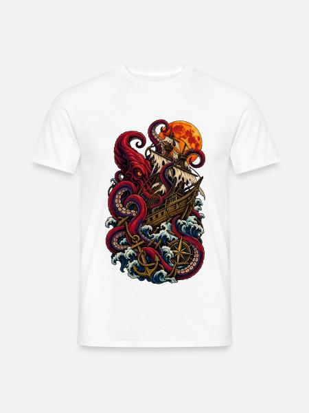 Kreuzfahrt des Kraken - Männer T-Shirt - Weiß