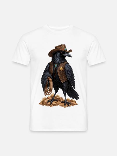 Raben Sheriff im Westernstil - Männer T-Shirt - Weiß