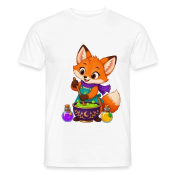 Zauberfuchs im Kessel - Männer T-Shirt - Weiß - Vorne - AI Model Male 178 dark (178cm)