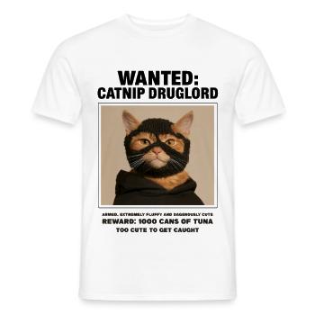 Catnip Druglord / Süße kleiner Dieb! - Männer T-Shirt - Weiß - Vorne - AI Model Male 178 dark (178cm)