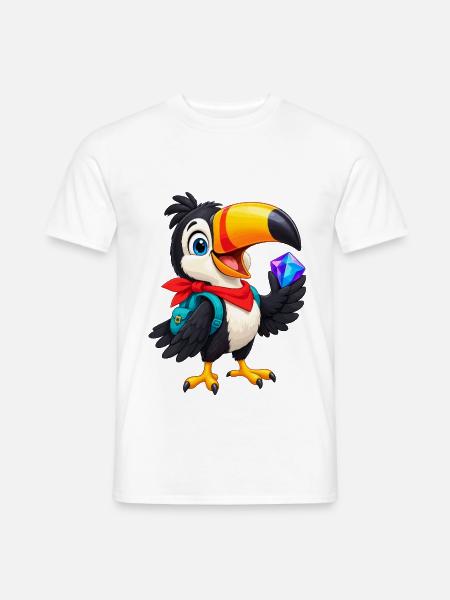 Tropischer Toucan mit Kristall - Männer T-Shirt - Weiß