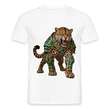 Jaguargolem in Smaragdrüstung - Männer T-Shirt - Weiß - Vorne - AI Model Male 178 dark (178cm)