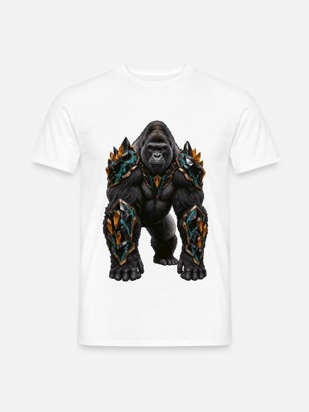 Kriegs-Gorilla Kristallrüstung - Männer T-Shirt - Weiß