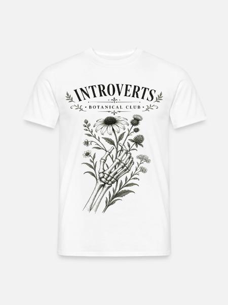 Introvert Botanischer Klub Blumen - Männer T-Shirt - Weiß
