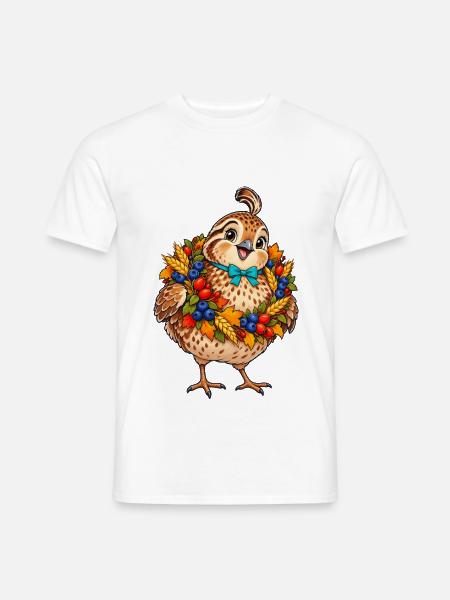 Küken im Blumenkranz - Männer T-Shirt - Weiß