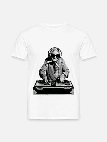 DJ Oma - Männer T-Shirt - Weiß