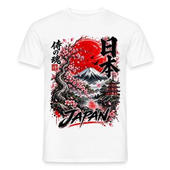 Japan Samurai Spirit – Mount Fuji Design - Männer T-Shirt - Weiß - Vorne - AI Model Male 178 dark (178cm)