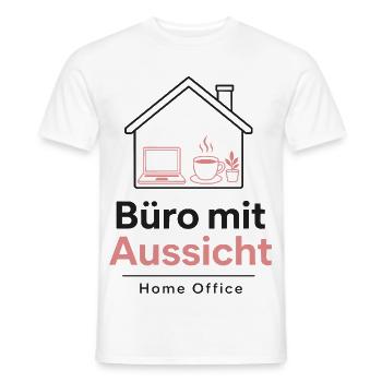Büro mit Aussicht – Home Office - Männer T-Shirt - Weiß - Vorne - AI Model Male 178 dark (178cm)