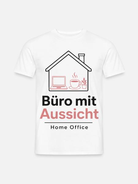 Büro mit Aussicht – Home Office - Männer T-Shirt - Weiß