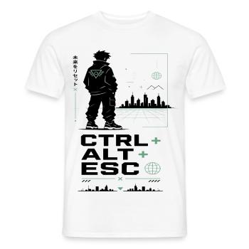 Ctrl Alt ESC Neoncity - Männer T-Shirt - Weiß - Vorne - AI Model Male 178 dark (178cm)