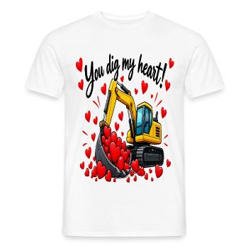 Ein Ausgräber, der Herzen liebt - Männer T-Shirt - Weiß - Vorne - AI Model Male 178 dark (178cm)