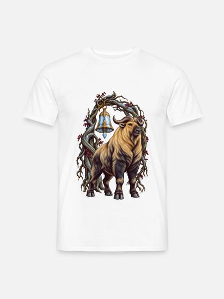 Takin mit winterlichem Kristallglockentor - Männer T-Shirt - Weiß