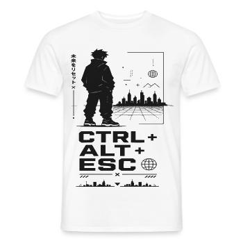 CTRL ALT ESC Skyline Retro - Männer T-Shirt - Weiß - Vorne - AI Model Male 178 dark (178cm)