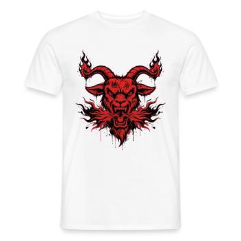 Sumi-e Fire Goat Shirt Japanische  Feuer ziege - Männer T-Shirt - Weiß - Vorne - AI Model Male 178 dark (178cm)