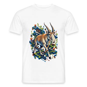 Saiga im Arcade-Schaltkreis-Labyrinth - Männer T-Shirt - Weiß - Vorne - AI Model Male 178 dark (178cm)