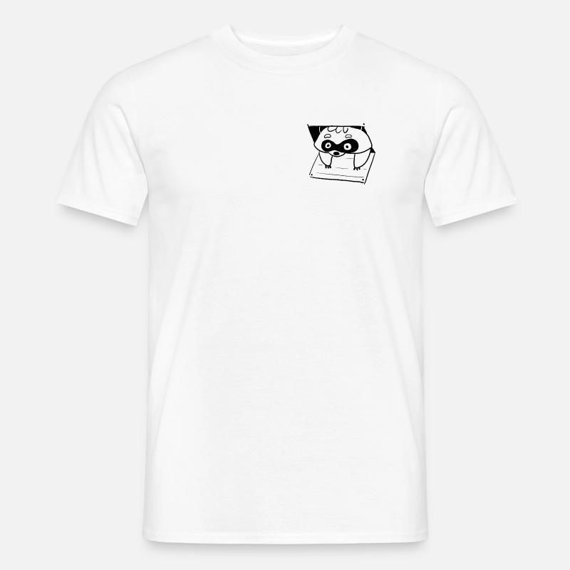 Sneaky Raccoon - Männer T-Shirt - Weiß