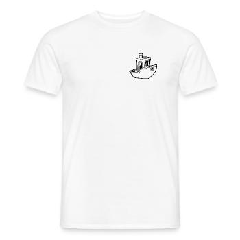 Benchy Boat small - 3D Druck Design [black] - Männer T-Shirt - Weiß - Vorne - AI Model Male 178 dark (178cm)