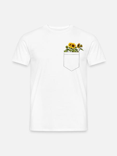 Sunflower in bag - Men's T-Shirt - white