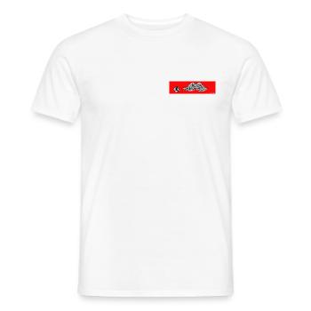 SCHNURBART STUDIOHAKA - Männer T-Shirt - Weiß - Vorne - AI Model Male 178 dark (178cm)