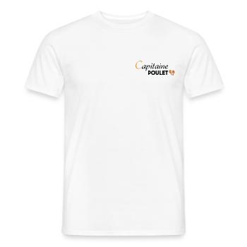 Capitaine Poulet - T-shirt homme - blanc - Devant - AI Model Male 178 dark (178cm)