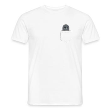 Poches scellées poche poitrine douce - T-shirt homme - blanc - Devant - AI Model Male 178 dark (178cm)