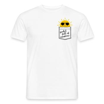 Sonne in der Brusttasche - pocket full of sunshine - Men's T-Shirt - white - Front - AI Model Male 178 dark (178cm)