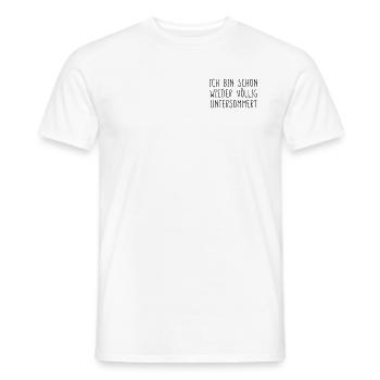 Ich bin schon wieder völlig untersommert. - Männer T-Shirt - Weiß - Vorne - AI Model Male 178 dark (178cm)