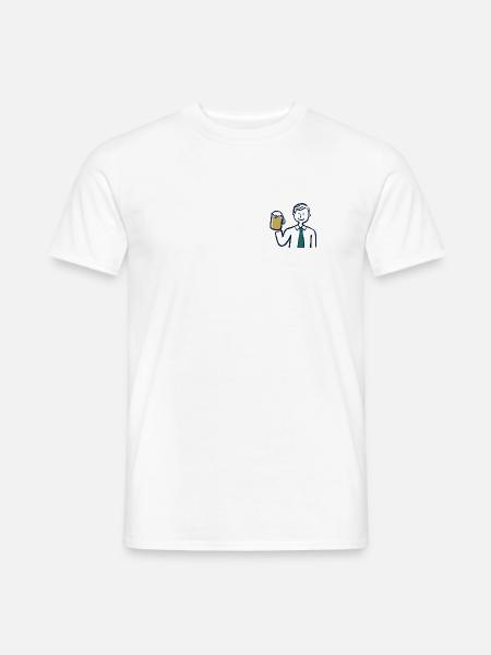 Beer trinking Guy - Männer T-Shirt - Weiß
