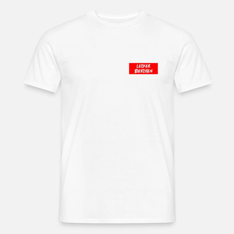 Lecker Bierchen - Deutsche Memes - Männer T-Shirt - Weiß