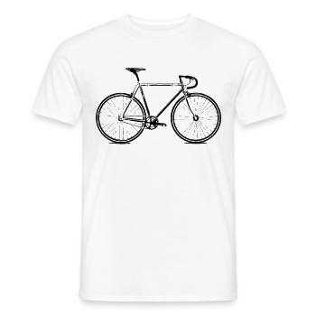 simpel landevejscykel - Mænd T-shirt - hvid - Foran - AI Model Male 178 dark (178cm)