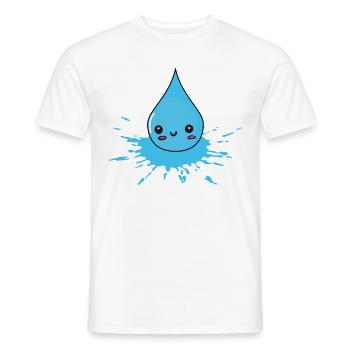 éclatement et éclaboussures - gouttes d’eau - T-shirt homme - blanc - Devant - AI Model Male 178 dark (178cm)