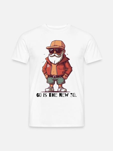Cooler, alter Hipster: 60 ist das neue 30 - Männer T-Shirt - Weiß