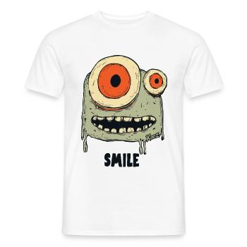 Gruseliges Monster mit großen Augen - Männer T-Shirt - Weiß - Vorne - AI Model Male 178 dark (178cm)