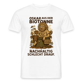 Oskar aus der Biotonne mit Spruch und Müll - Männer T-Shirt - Weiß - Vorne - AI Model Male 178 dark (178cm)