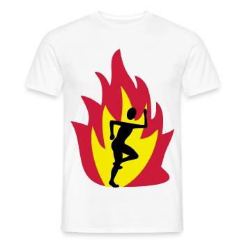 Runner flame - Men's T-Shirt - white - Front - AI Model Male 178 dark (178cm)