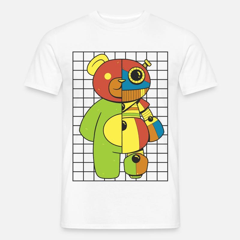 Teddybär, Roboter - Männer T-Shirt - Weiß