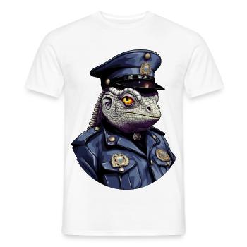 Police caméléon - T-shirt homme - blanc - Devant - AI Model Male 178 dark (178cm)