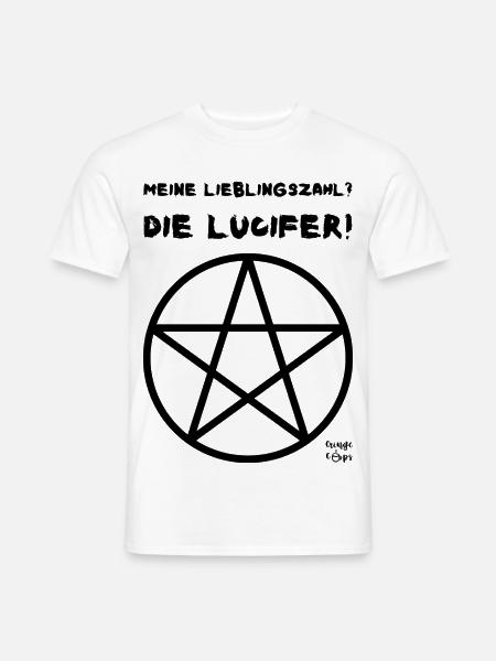 Meine Lieblingszahl ist die Lucifer - Männer T-Shirt - Weiß