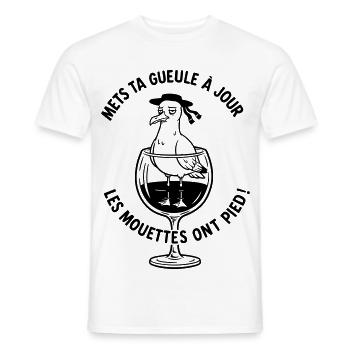 breizh Update your mouth seagulls on foot - Men's T-Shirt - white - Front - AI Model Male 178 dark (178cm)