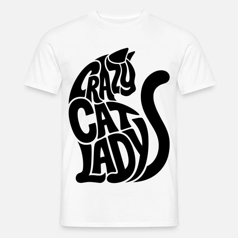 Cat Lady Typography Colors Selectable - Men’s T-shirt - white