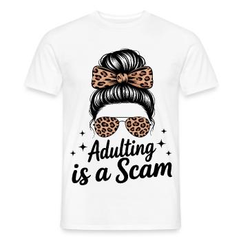 adulting_is_a_scam_png1 - T-shirt homme - blanc - Devant - AI Model Male 178 dark (178cm)