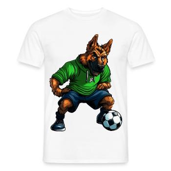 Footballeur berger allemand - T-shirt homme - blanc - Devant - AI Model Male 178 dark (178cm)