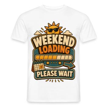 Chargement du week-end, veuillez patienter - T-shirt homme - blanc - Devant - AI Model Male 178 dark (178cm)